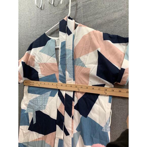 Colorblock Pattern Dress Women Medium Midi Dress - Picture 4 of 6
